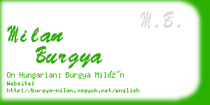 milan burgya business card